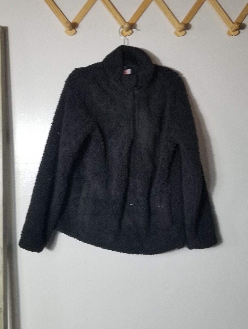 WONDER NATION GIRL'S BLACK SHERPA PULLOVER SIZE LARGE